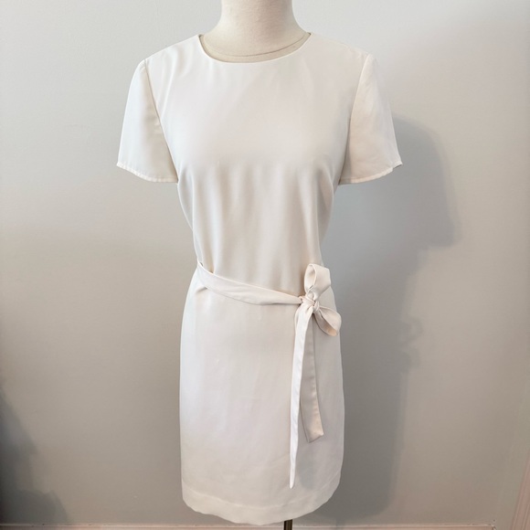 J. Crew White Short-Sleeve Belted Suiting Dress Size 10 - Picture 3 of 10
